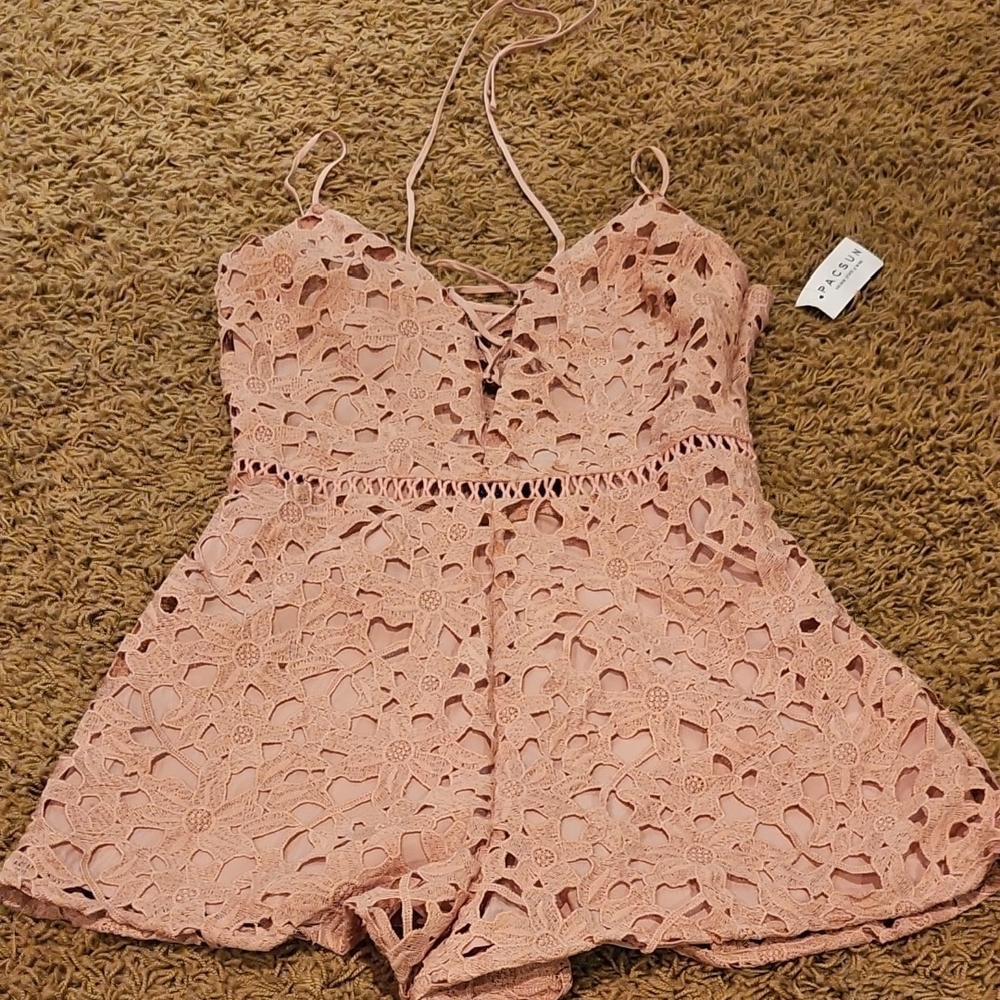 Kendall & Kylie Pink Lace Dress